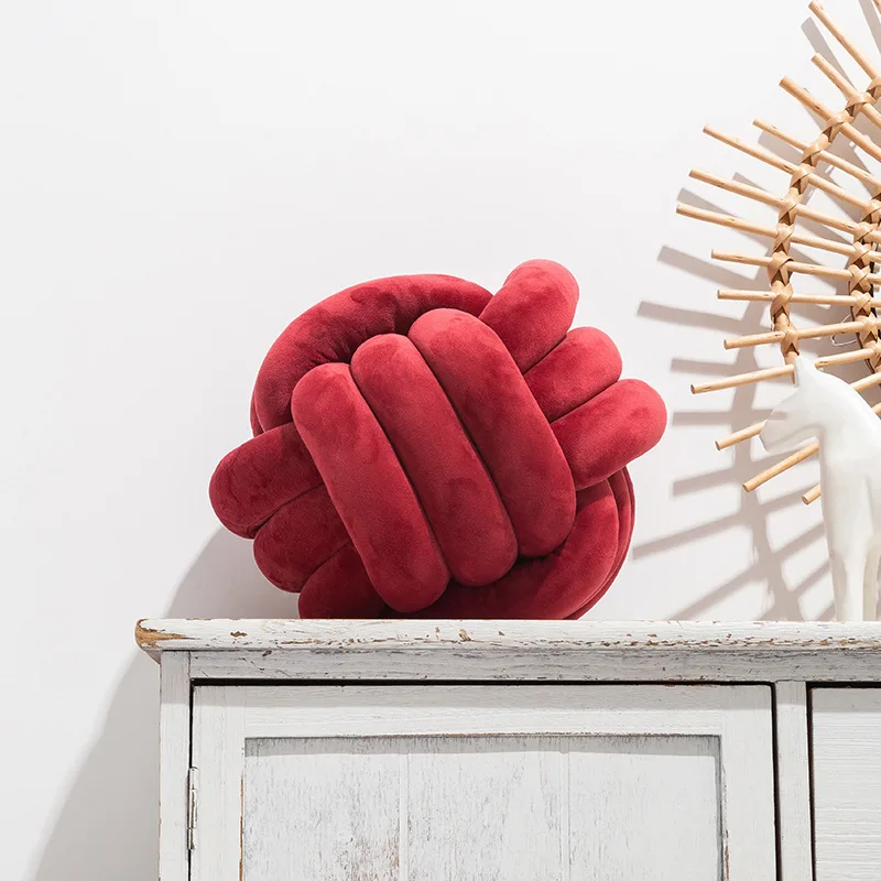 1 Coussin Boule Nœud Design – Décoratif Moderne en Velours