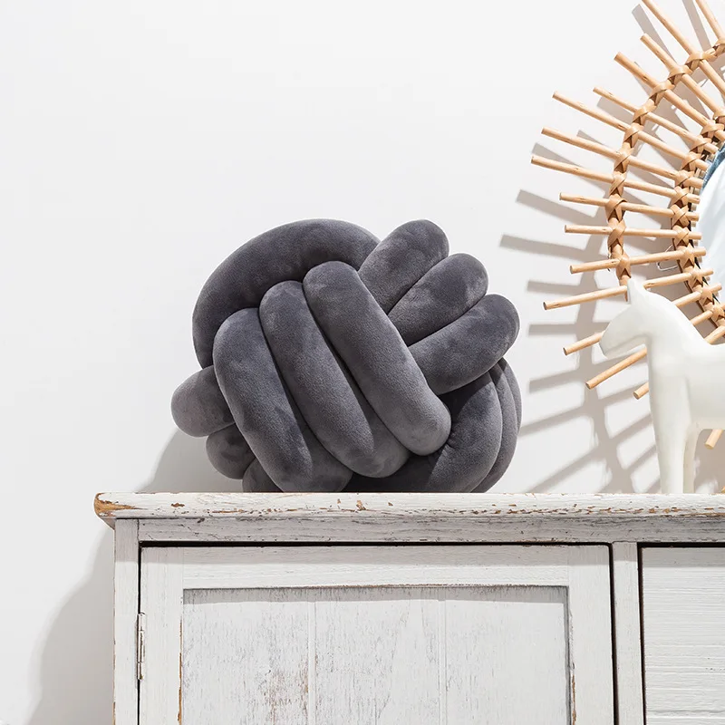 1 Coussin Boule Nœud Design – Décoratif Moderne en Velours
