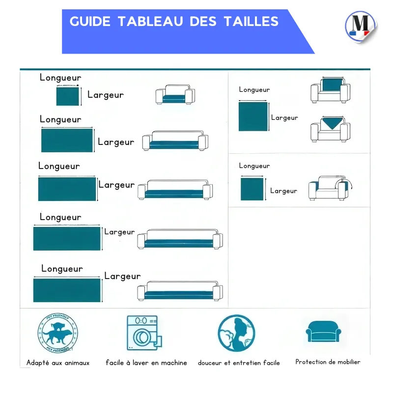 Protège Canapé Design Antidérapant – Jacquard Chenille Renforcée