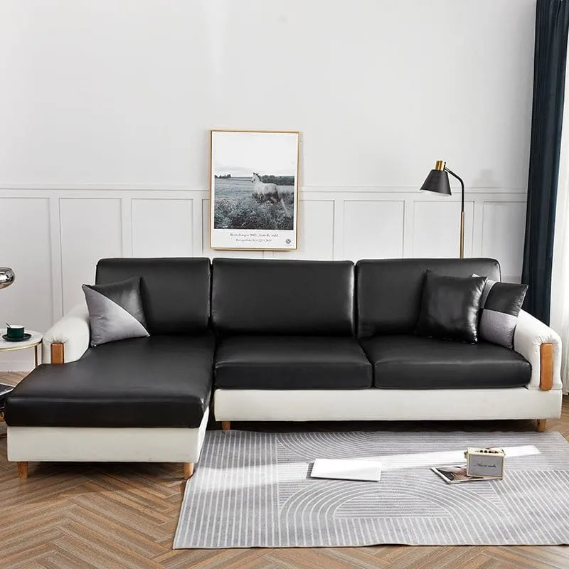 Housse de Coussin de Canapé en Simili Cuir