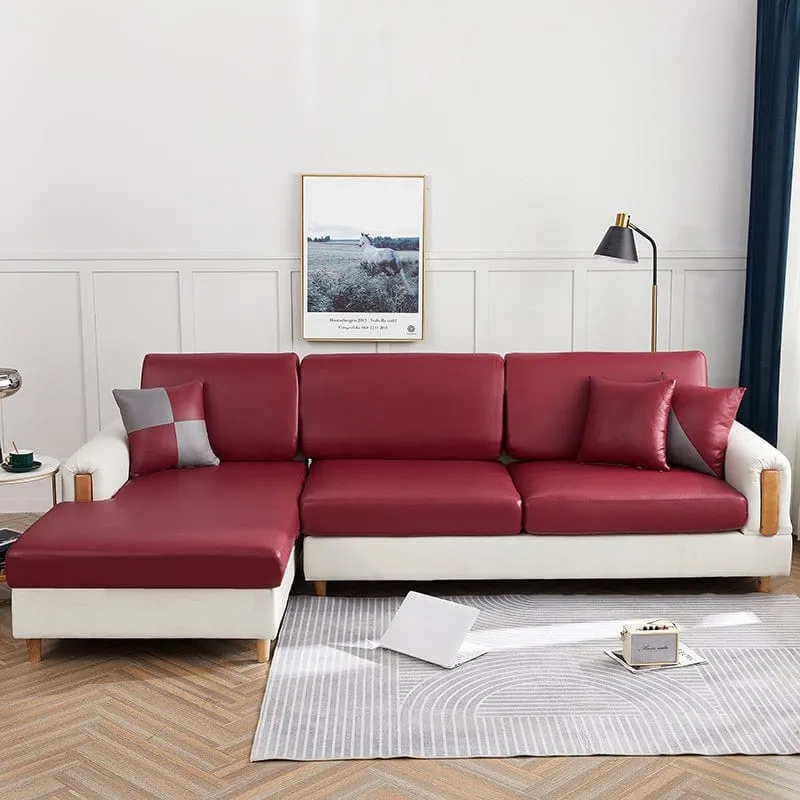 Housse de Coussin de Canapé en Simili Cuir