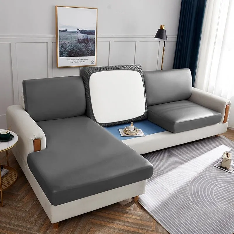 Housse de Coussin de Canapé en Simili Cuir