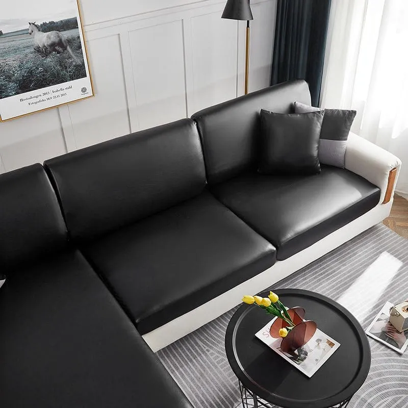Housse de Coussin de Canapé en Simili Cuir