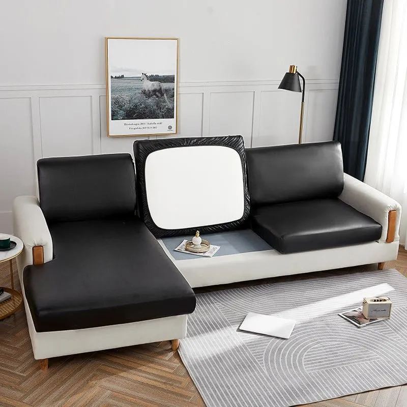Housse de Coussin de Canapé en Simili Cuir