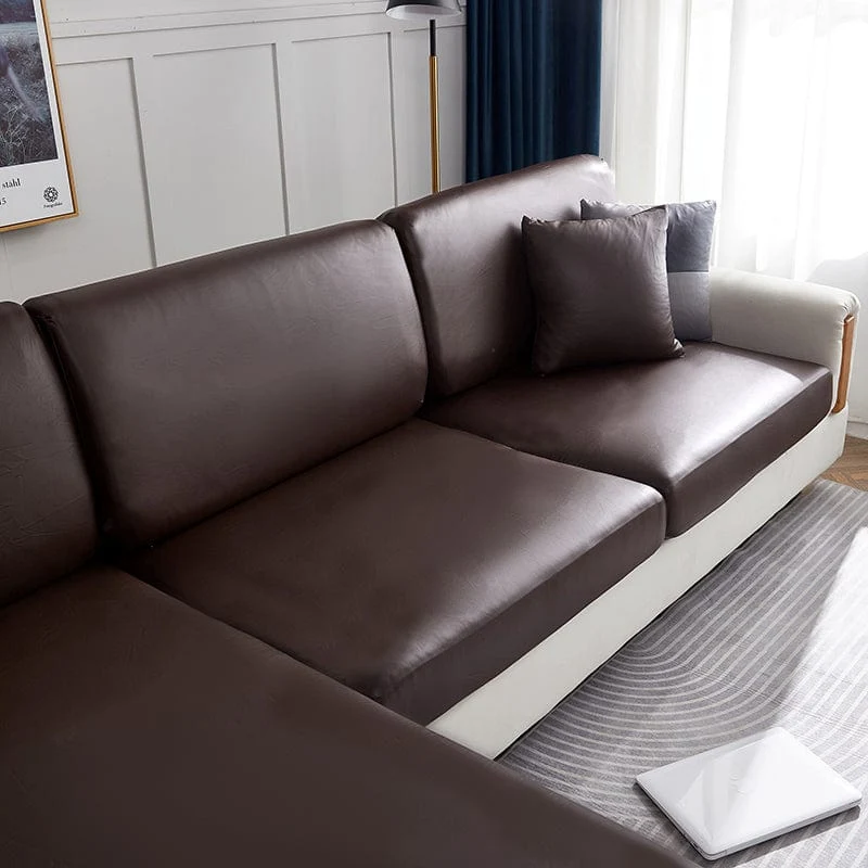 Housse de Coussin de Canapé en Simili Cuir