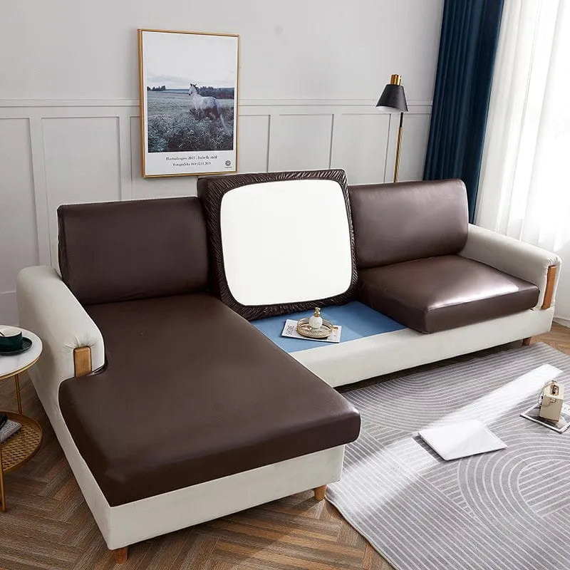 Housse de Coussin de Canapé en Simili Cuir