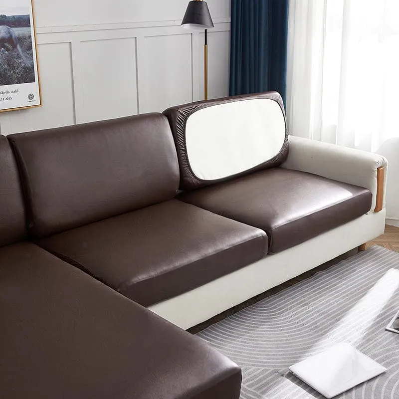 Housse de Coussin de Canapé en Simili Cuir