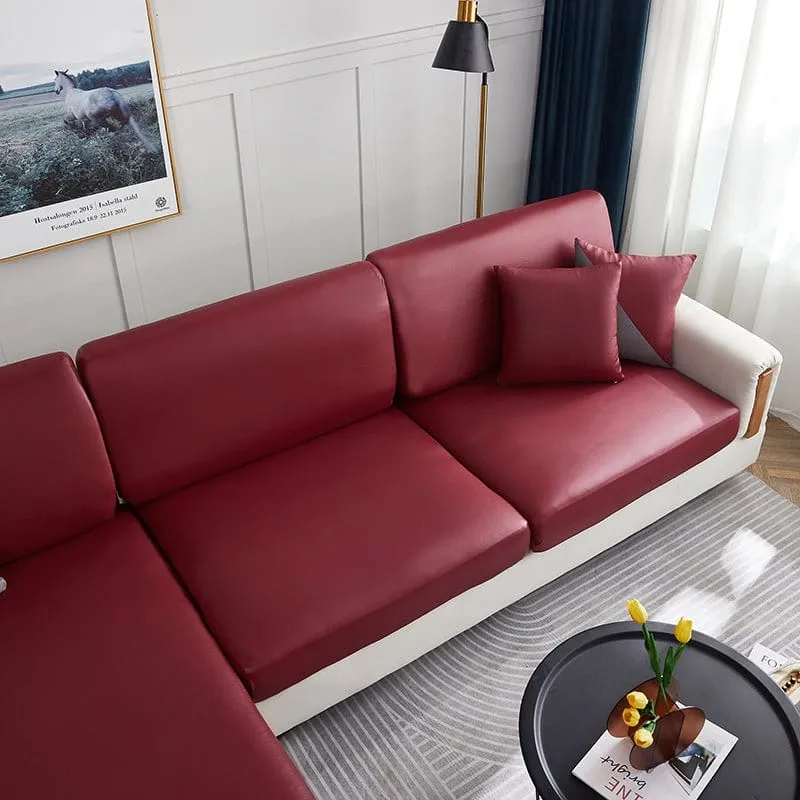 Housse de Coussin de Canapé en Simili Cuir