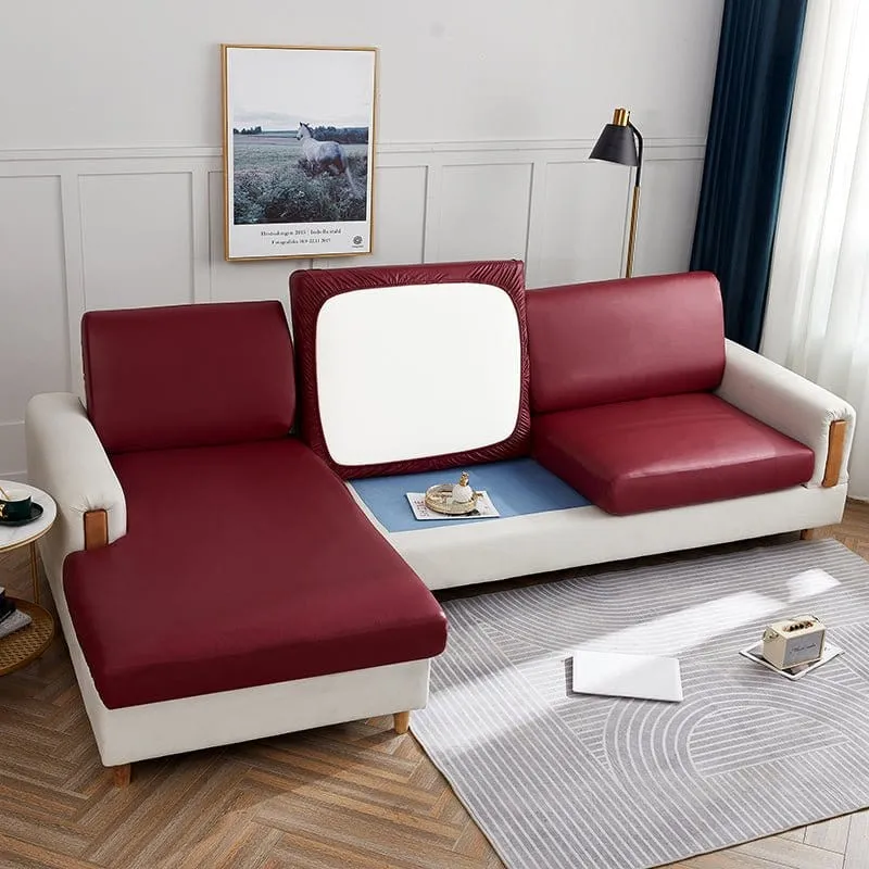 Housse de Coussin de Canapé en Simili Cuir