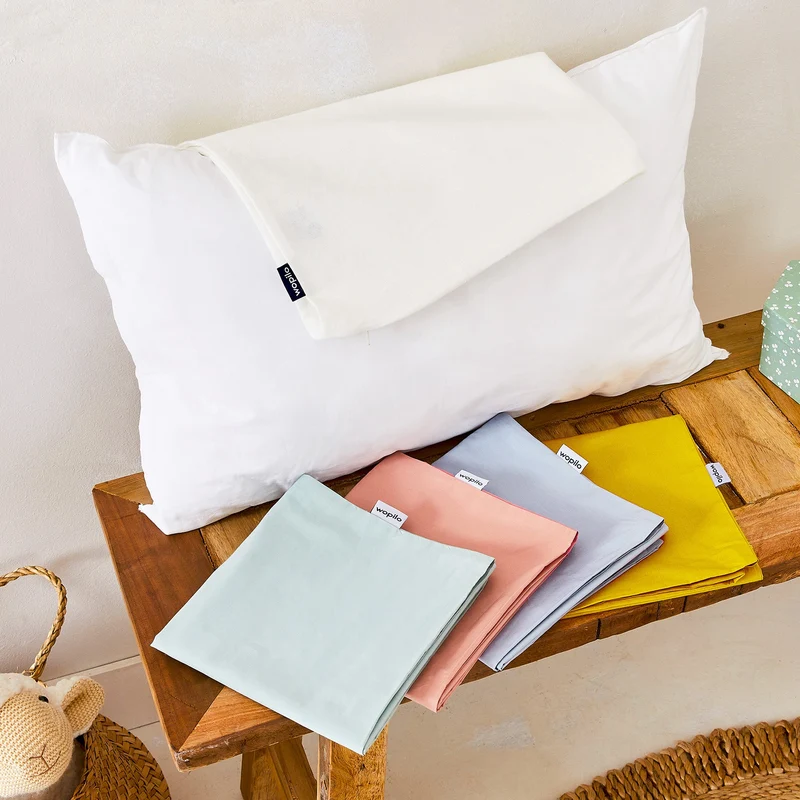 Taie d'oreiller enfant en percale de coton bio