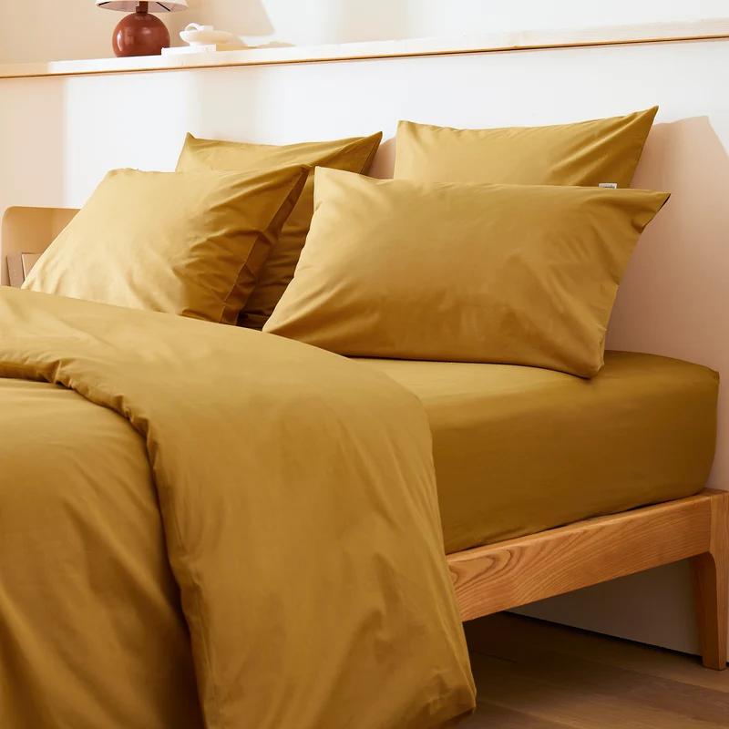 Le drap-housse en percale de coton bio