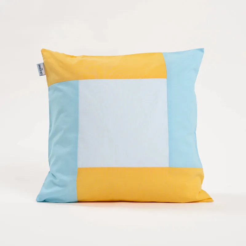Housse de coussin Quadra Jaune et Bleu