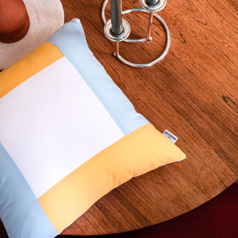 Housse de coussin Quadra Jaune et Bleu
