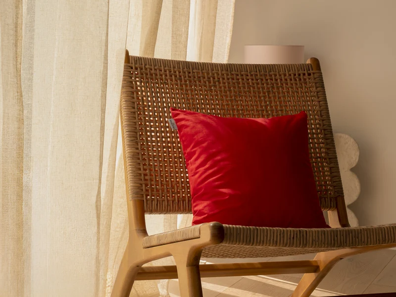 Housse de coussin unie en Coton - Rouge