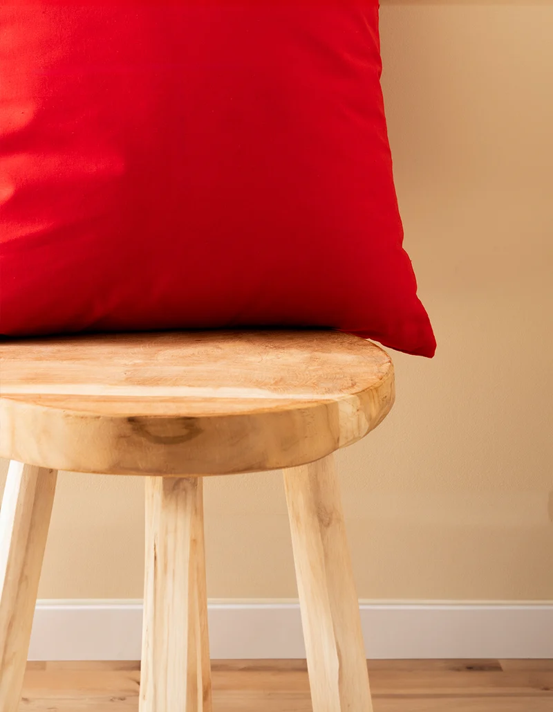 Housse de coussin unie en Coton - Rouge