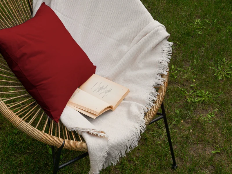 Housse de coussin unie en Coton - Rouge