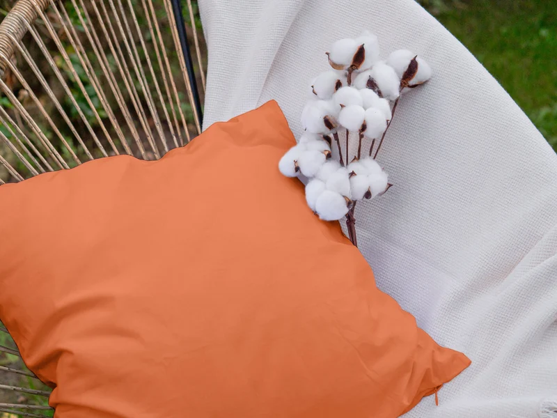 Housse de coussin unie en Coton - Orange