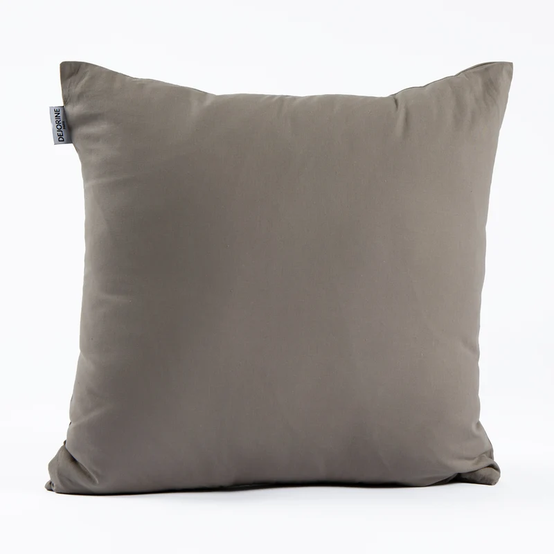 Housse de coussin unie en Coton - Marron