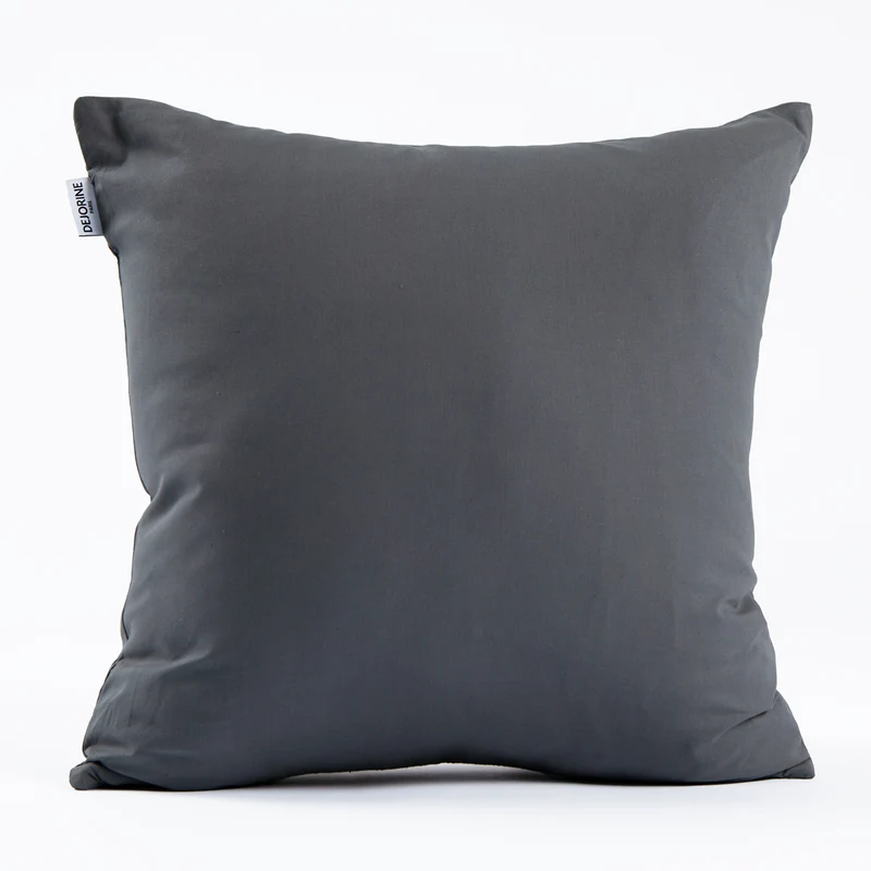 Housse de coussin unie en Coton - Gris souris