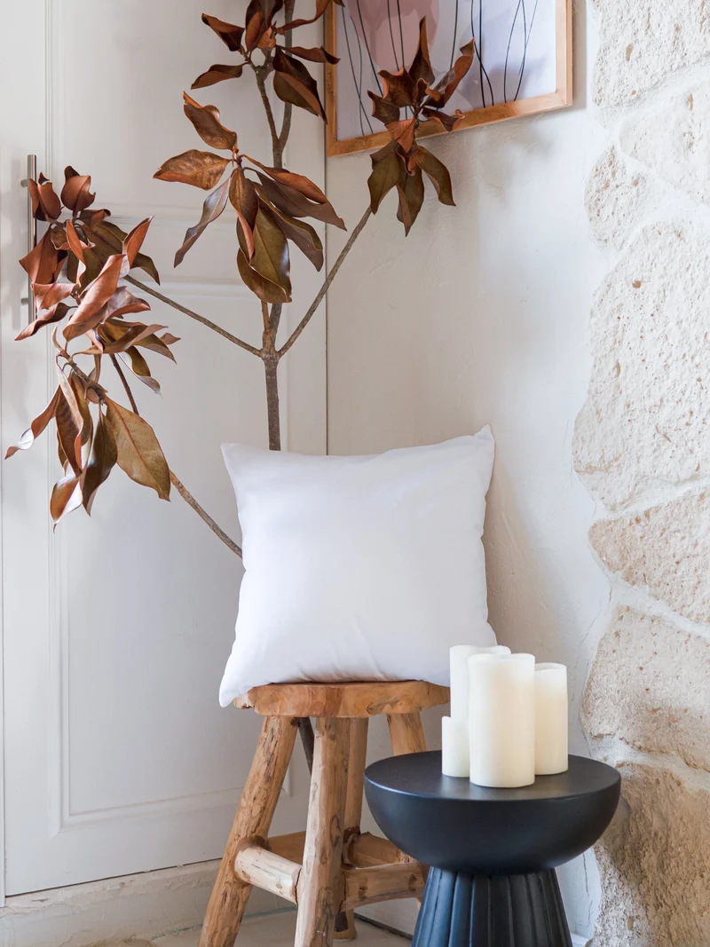Housse de coussin unie en Coton - Blanc