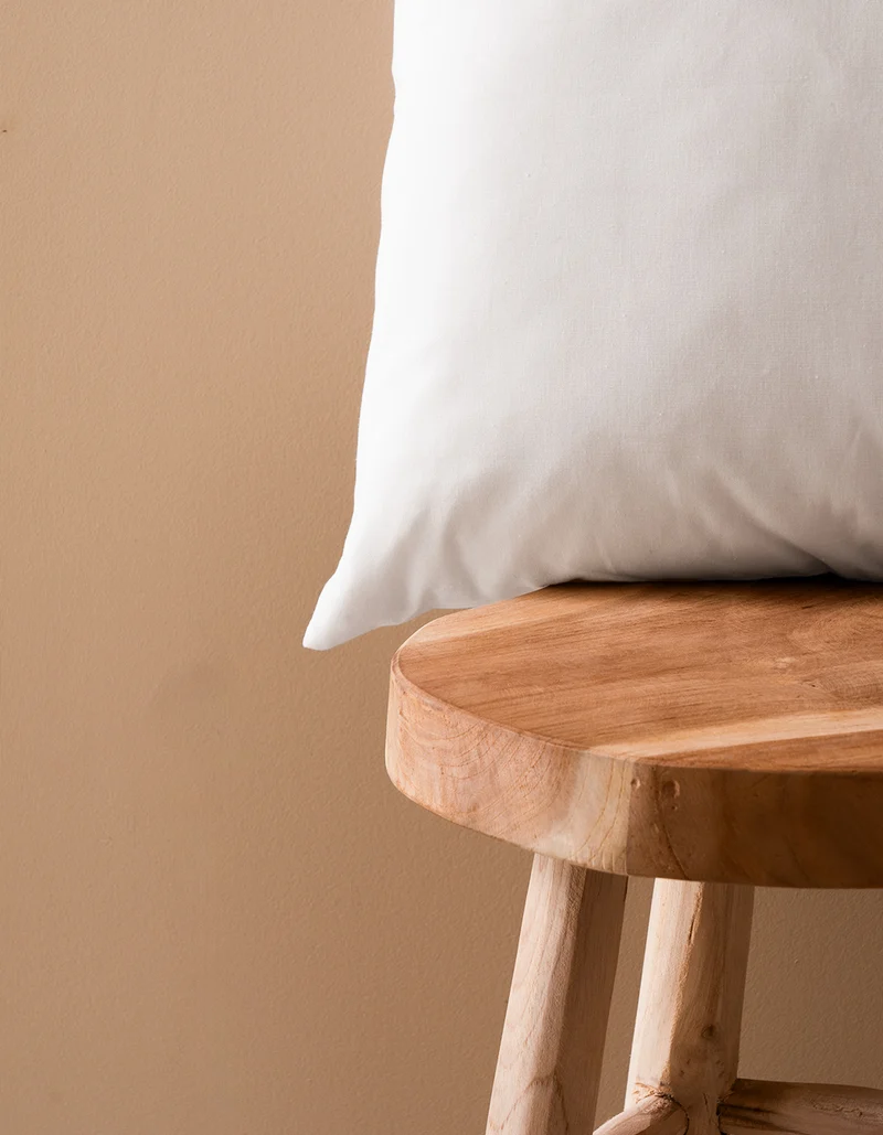 Housse de coussin unie en Coton - Blanc