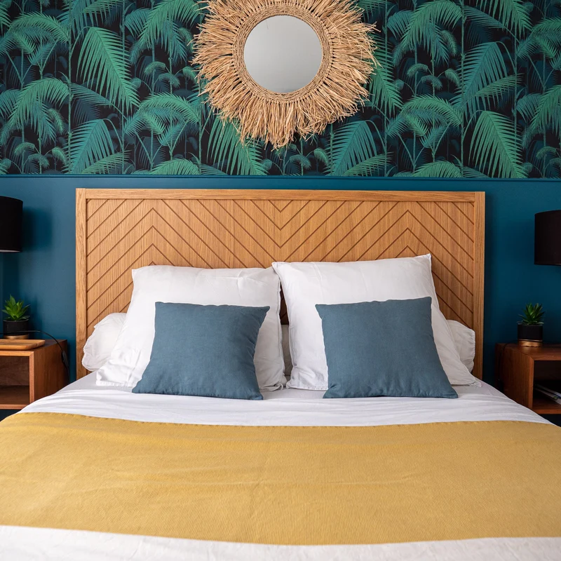 Housse de coussin en lin lavé - Bleu Niagara