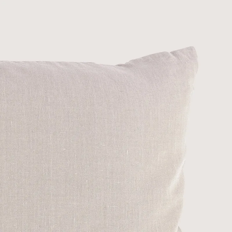 Housse de coussin en lin lavé - Naturel