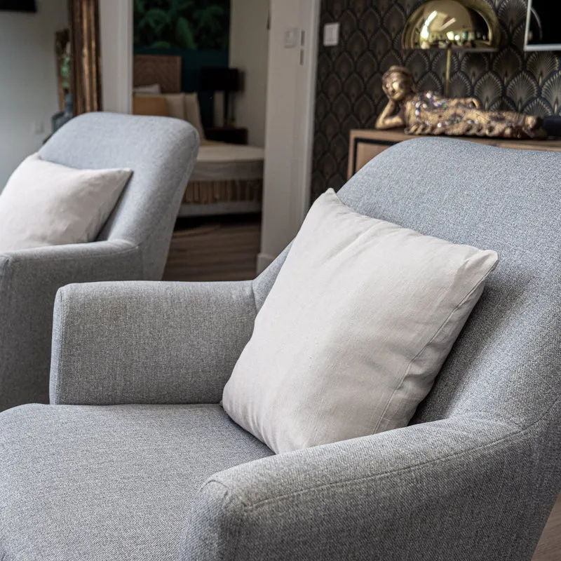 Housse de coussin en lin lavé - Naturel