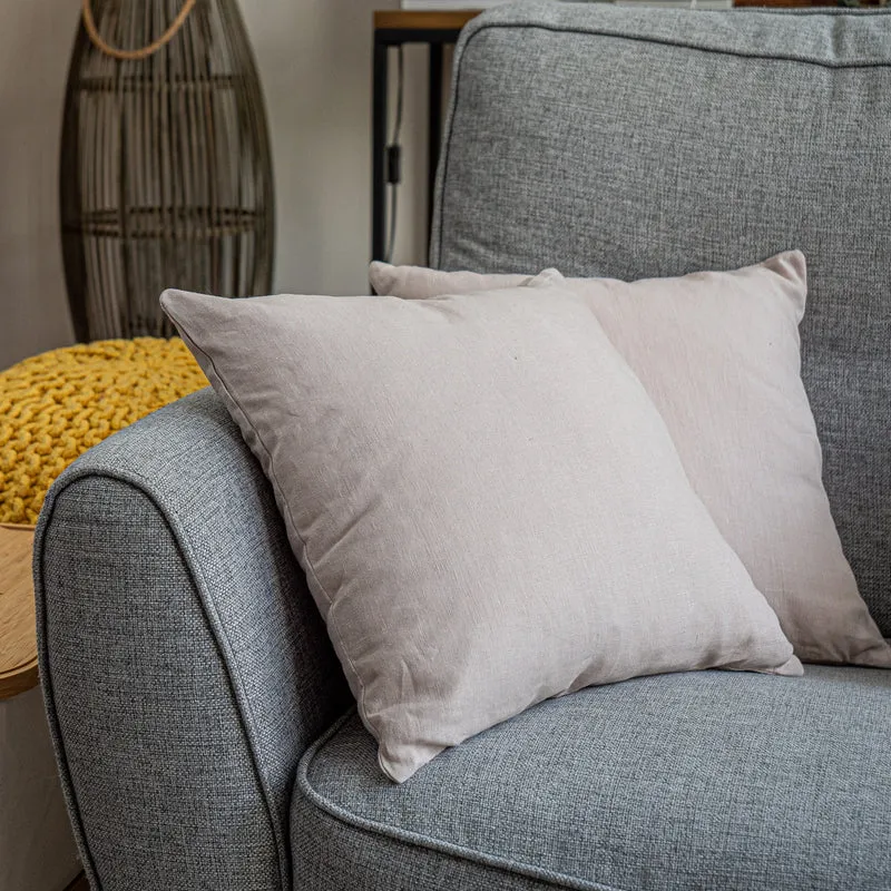 Housse de coussin en lin lavé - Naturel