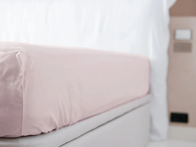 Drap housse en Percale de coton - Rose poudré