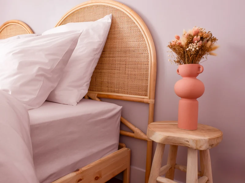 Drap housse en Percale de coton - Rose poudré