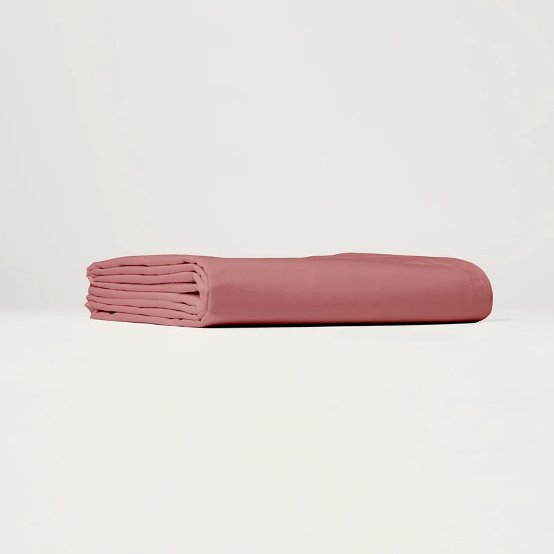 Drap housse en Percale de coton - Vieux rose