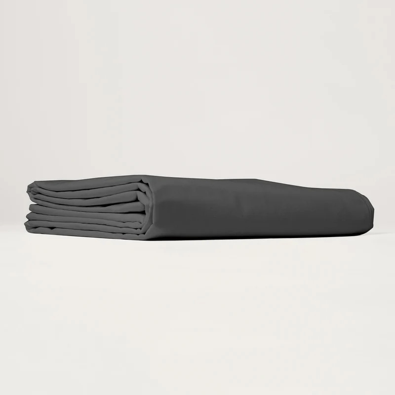 Drap housse en Percale de coton - Gris anthracite