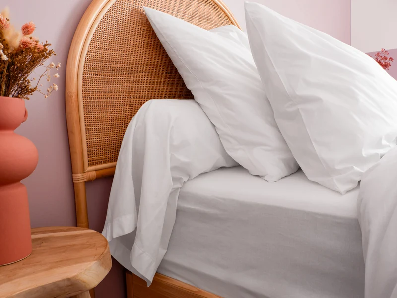 Drap housse en Percale de coton - Blanc