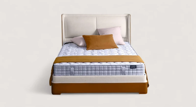 Lit coffre avec tête de lit ISABEL Cosmic Beige / Cassa/-Brown