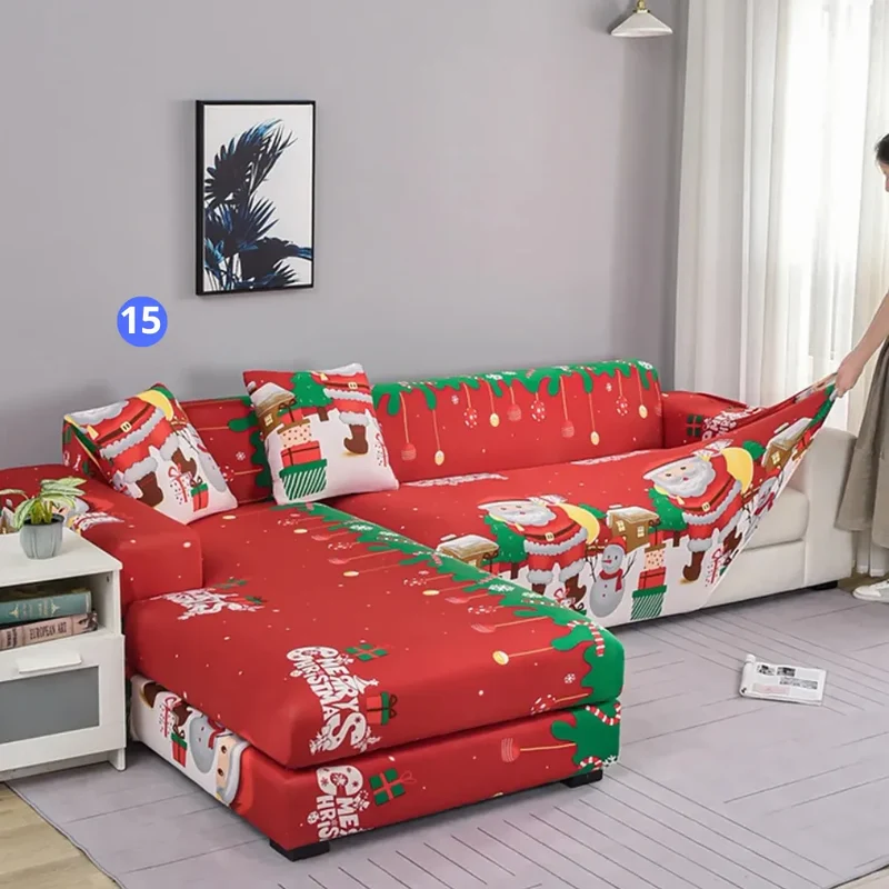 Motifs Noël - Housses de Canapé d'Angle Extensibles