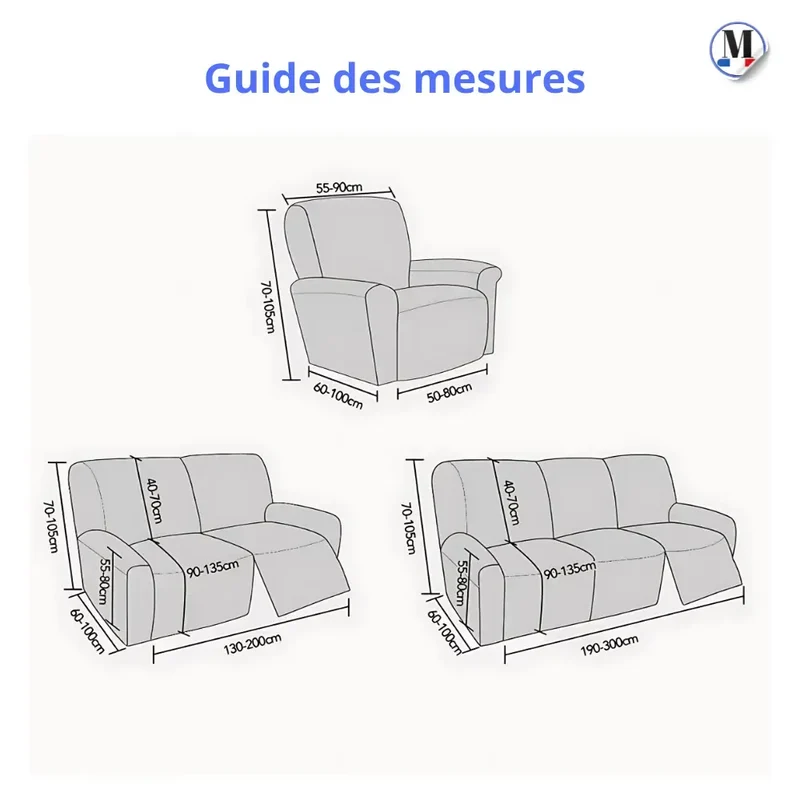 Housse de fauteuil et canapé relax inclinable | Imperméables