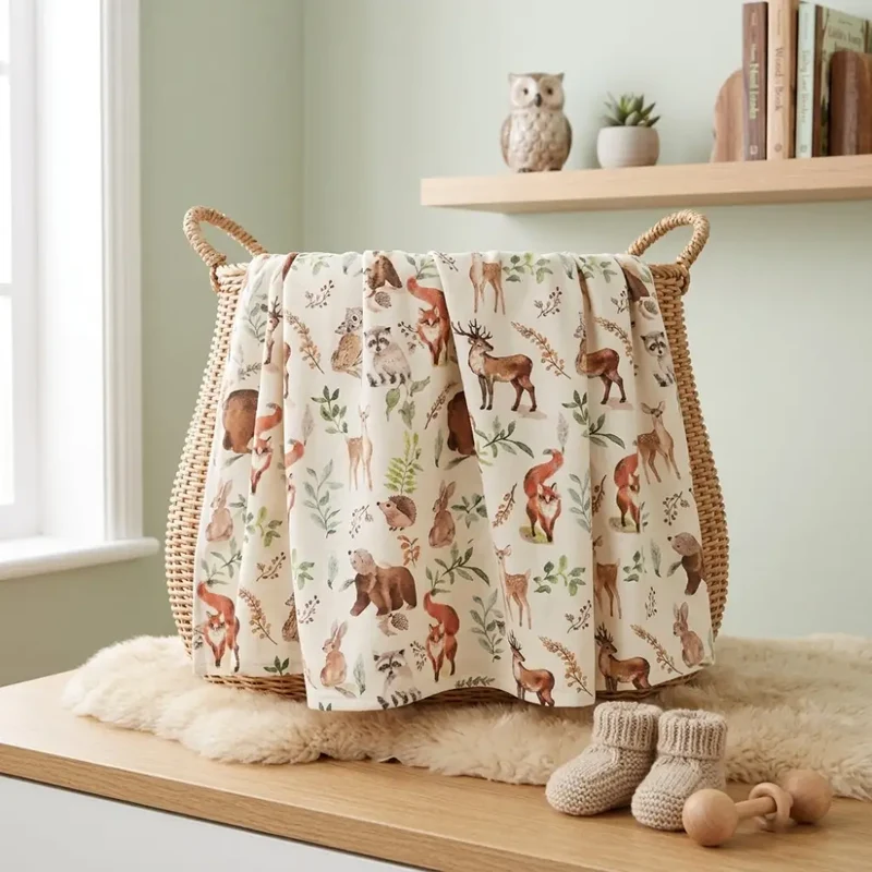 Couverture Bebe Animaux de la Foret