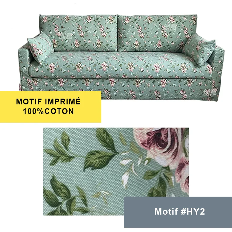 Housse pour canapé IKEA HYLTARP 2 places personnalisable - Longueur 182cm
