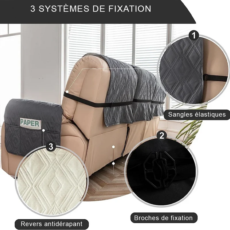 housse de protection imperméable et anti griffe pour fauteuil relax