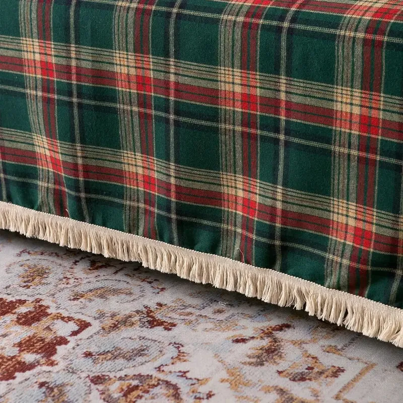 Plaid jeté de canapé ou fauteuil grande taille carreaux écossais