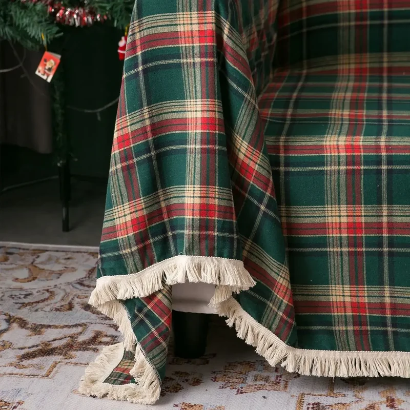 Plaid jeté de canapé ou fauteuil grande taille carreaux écossais