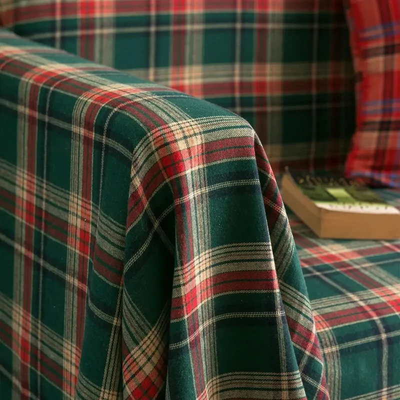 Plaid jeté de canapé ou fauteuil grande taille carreaux écossais