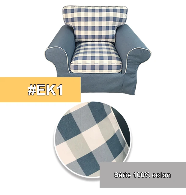 Housse pour fauteuil IKEA EKTORP haut de gamme entièrement personnalisable