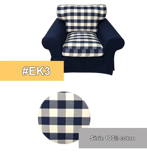 Housse pour fauteuil IKEA EKTORP haut de gamme entièrement personnalisable
