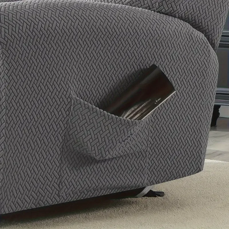 Housse pour canapé relax 2 places avec console centrale velours damassé