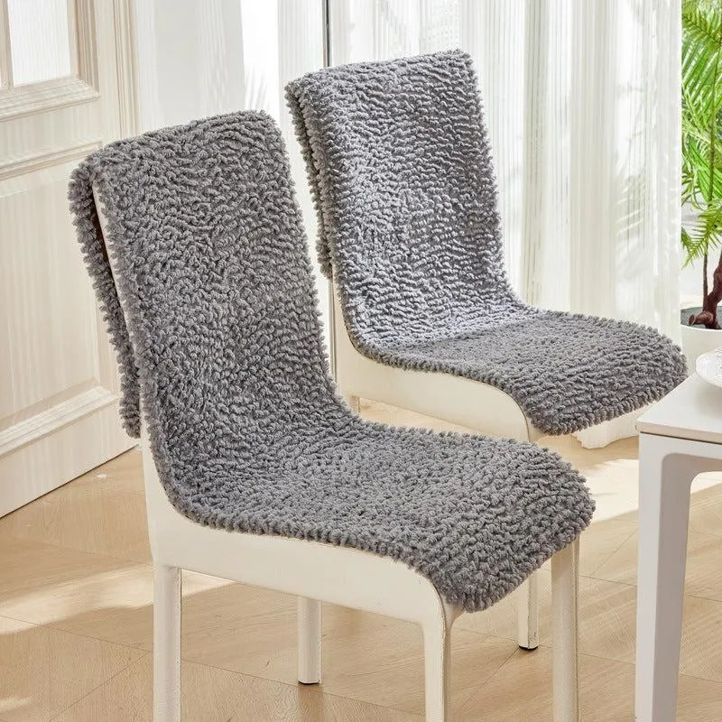 Housse de chaise luxe moelleuse et antidérapante pure laine douce
