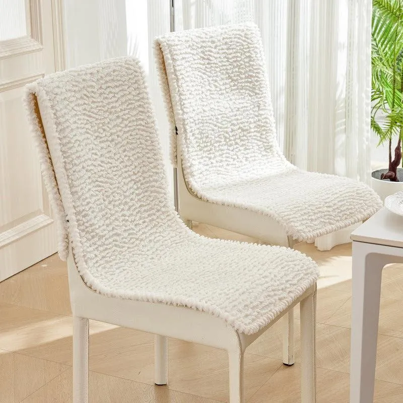Housse de chaise luxe moelleuse et antidérapante pure laine douce