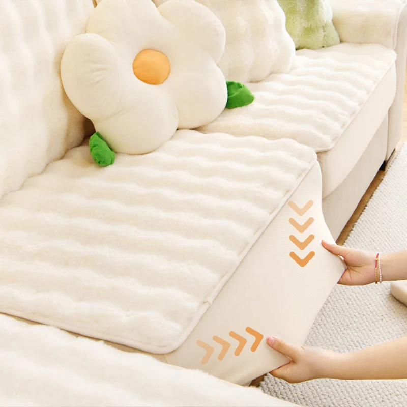 Housse de coussin de canapé d'hiver en polaire douce et épaisse - Nuage de douceur