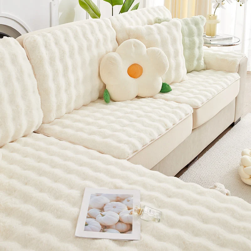 Housse de coussin de canapé d'hiver en polaire douce et épaisse - Nuage de douceur